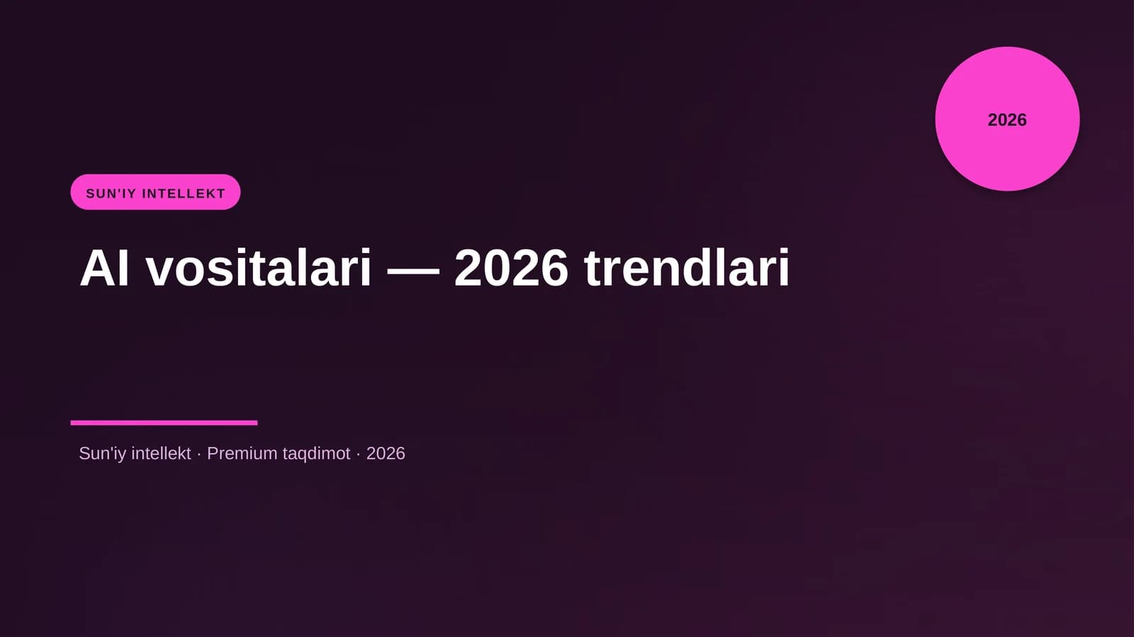 AI vositalari — 2026 trendlari
