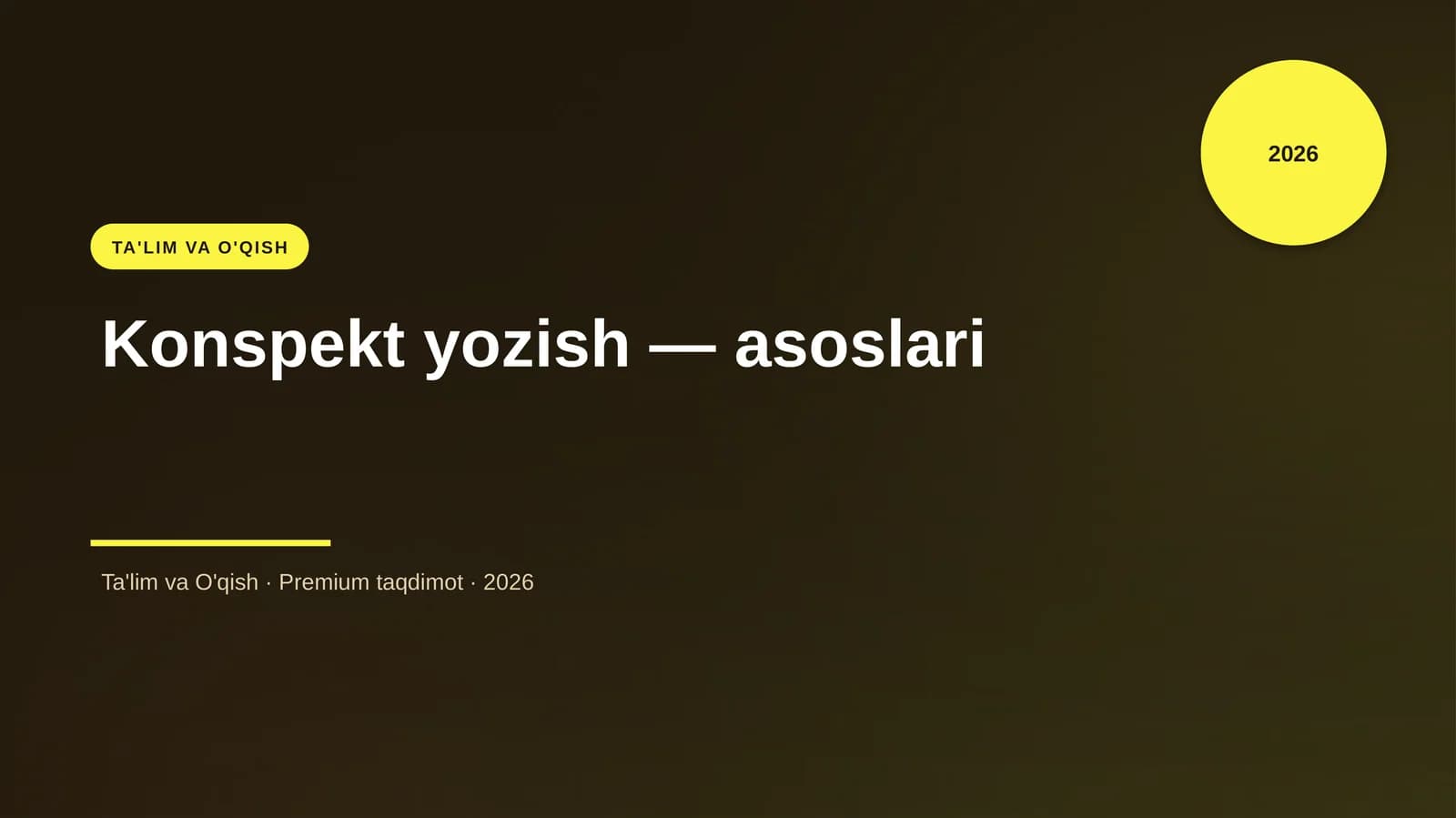 Konspekt yozish — asoslari