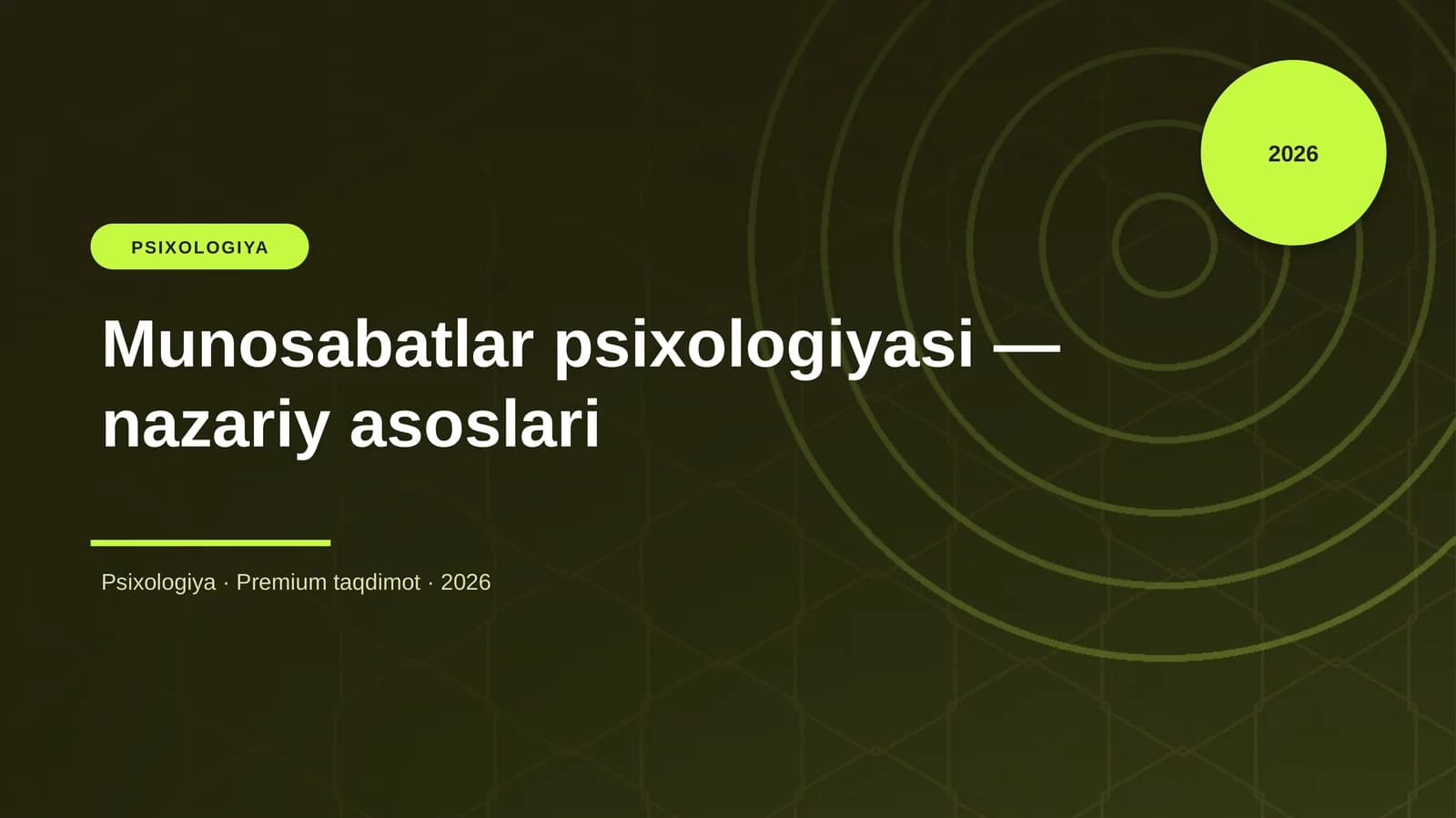 Munosabatlar psixologiyasi — nazariy asoslari