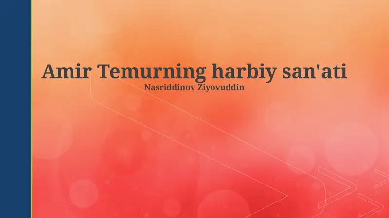 Amir Temurning harbiy san'ati
