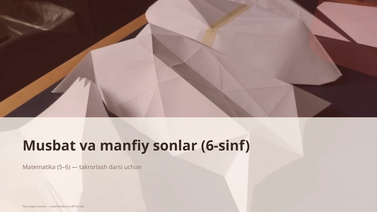 Musbat va manfiy sonlar (6-sinf)