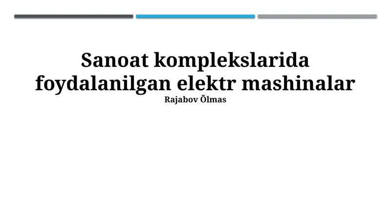 Elektr mashinalar