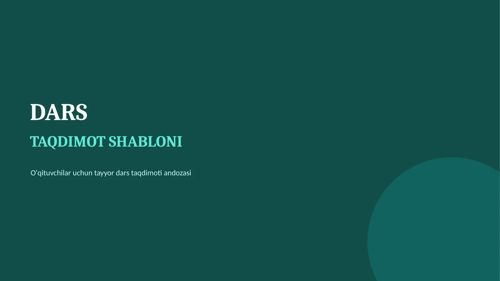 DARS TAQDIMOT SHABLONI