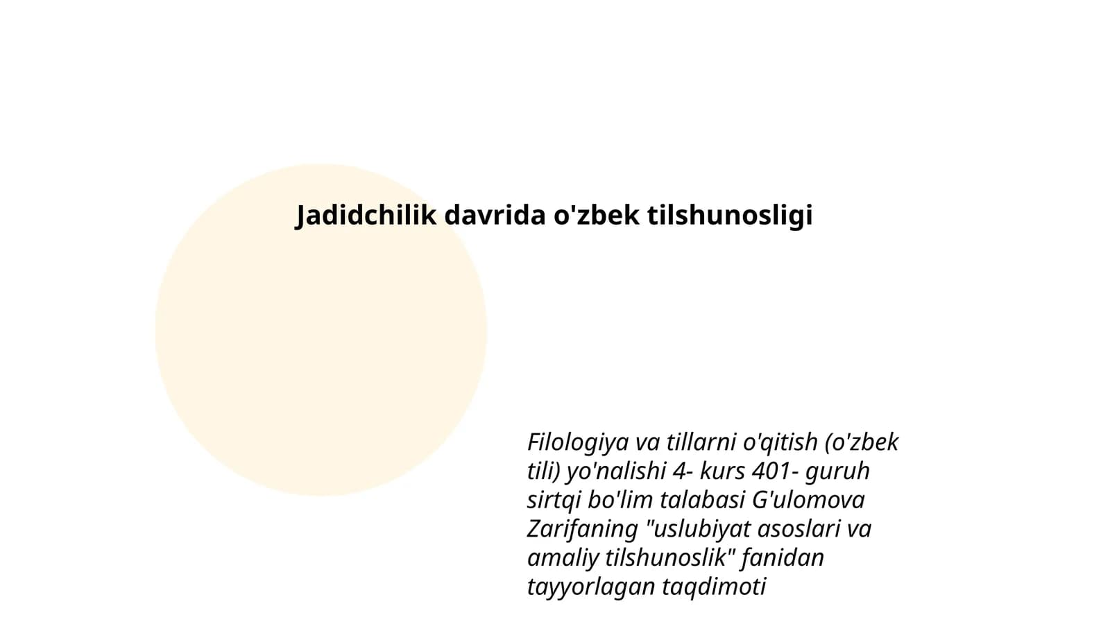 "Uslubiyat asoslari va amaliy tilshunoslik" fanidan taqdimot