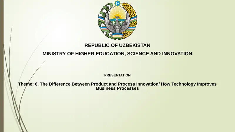 Presentation on Product vs. Process Innovation