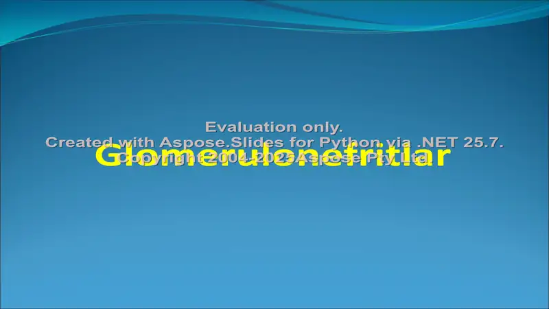 Glomerulonefritlar