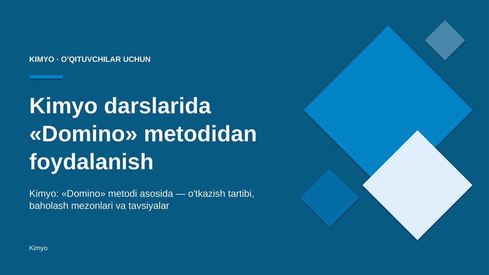 kimyo darslarida domino metodidan foydalanish 9552