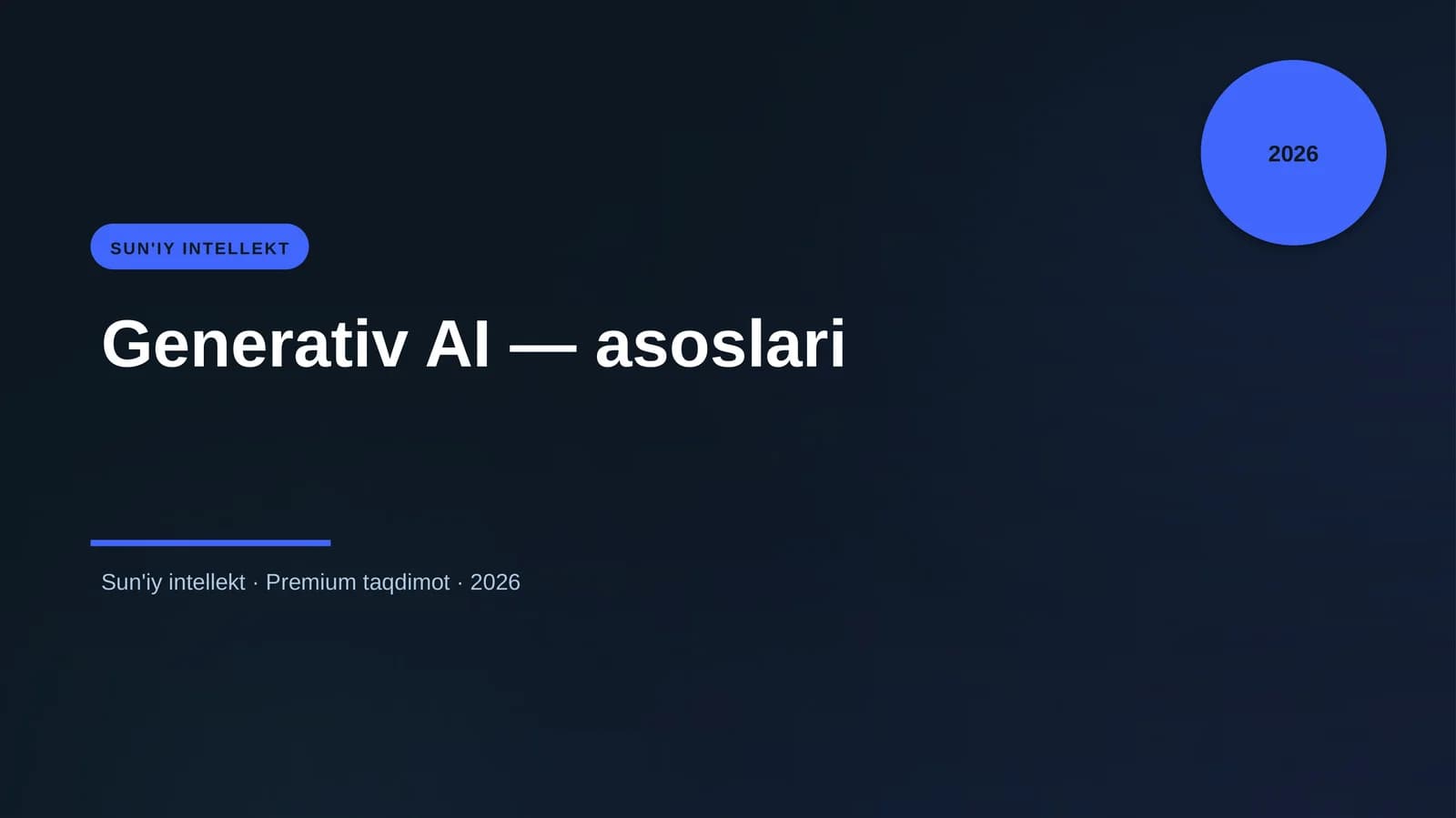 Generativ AI — asoslari