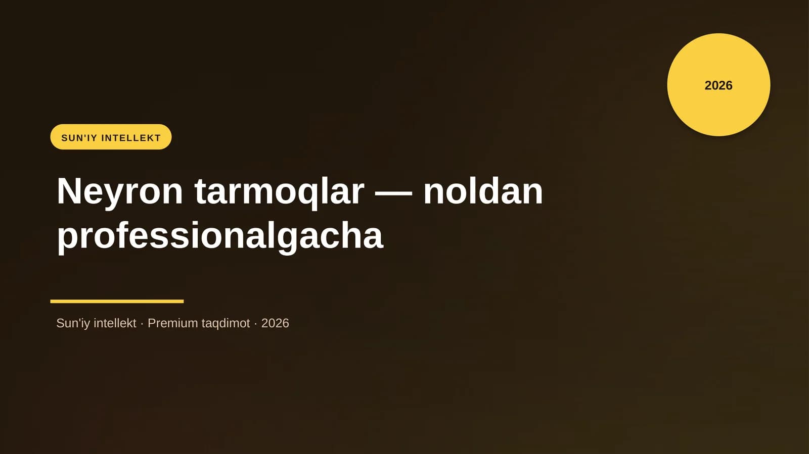 Neyron tarmoqlar — noldan professionalgacha