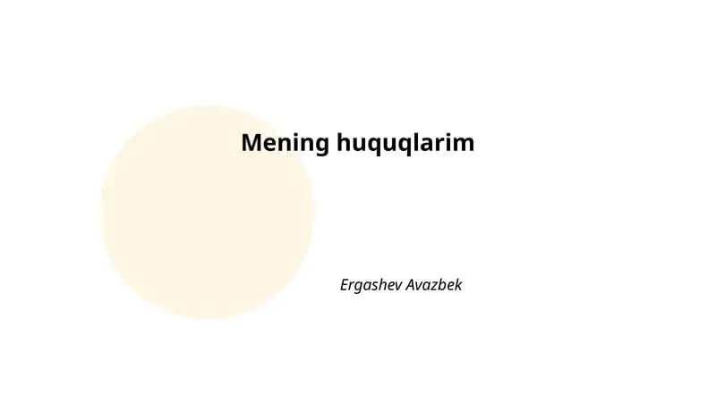 Mening huquqlarim
