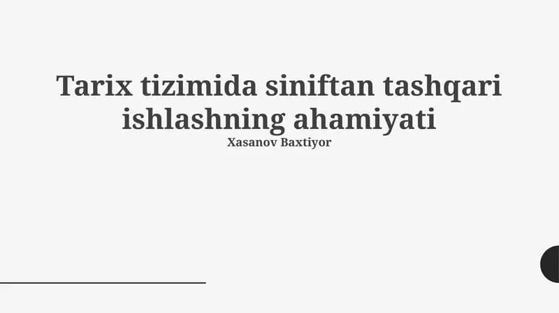 Qo'shimcha mashg'ulotlar