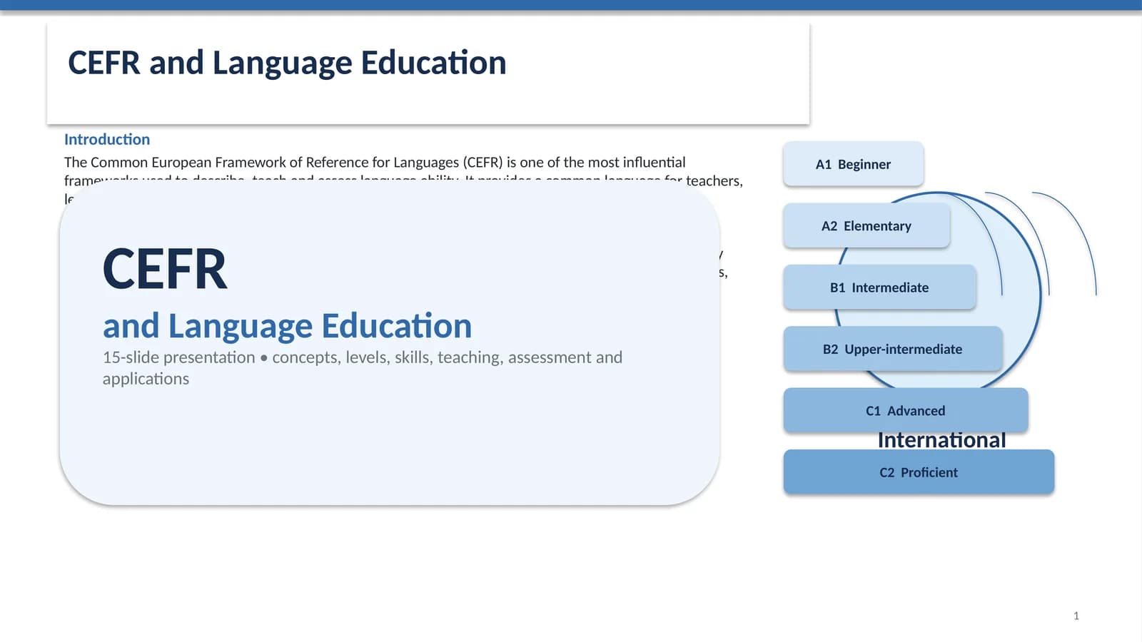 Cefr and language education