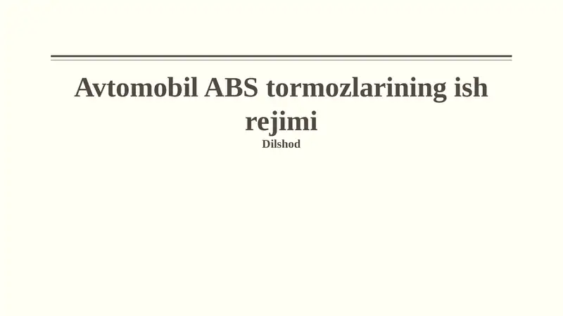 ABS tizimi