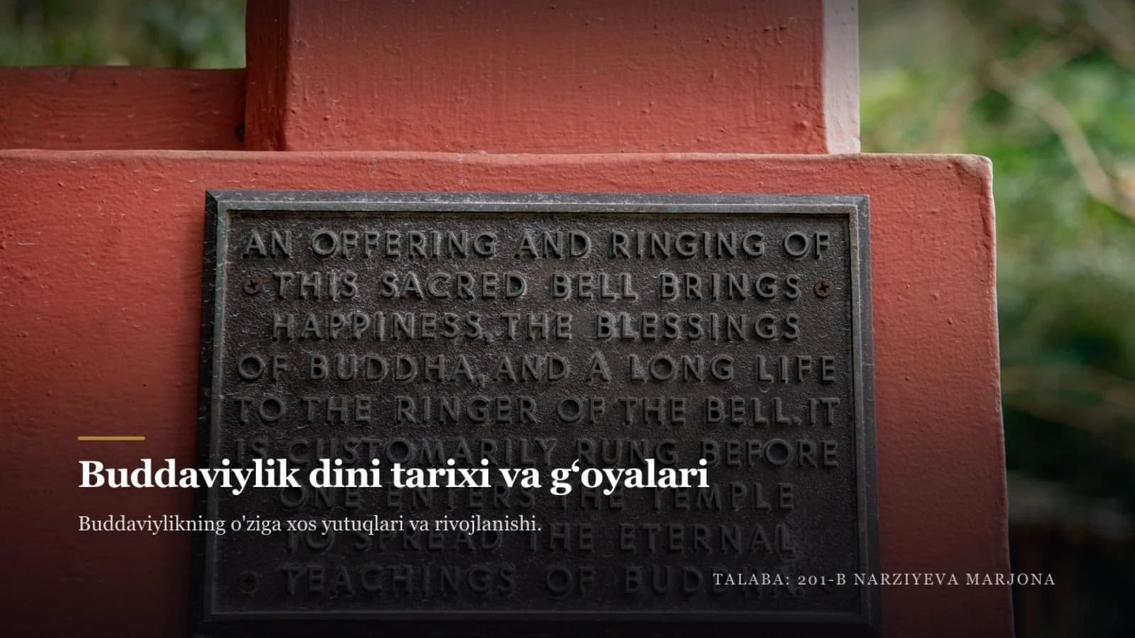 buddaviylik dini tarixi va g'oyalari