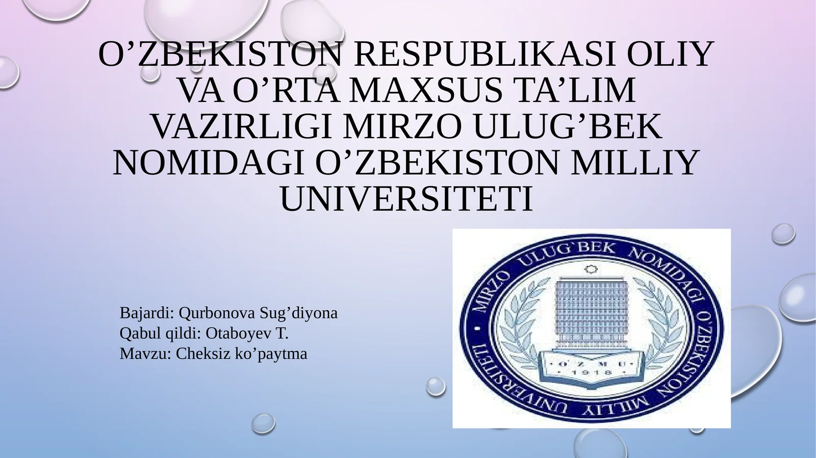 Cheksizko’paytma