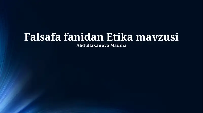 Etika mavzusi