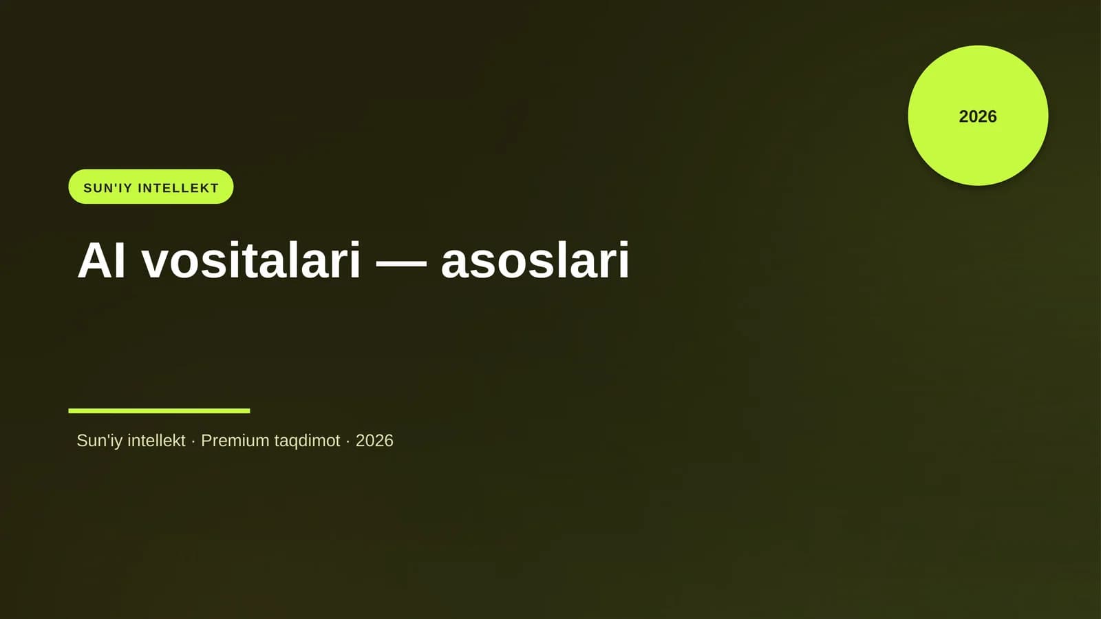 AI vositalari — asoslari