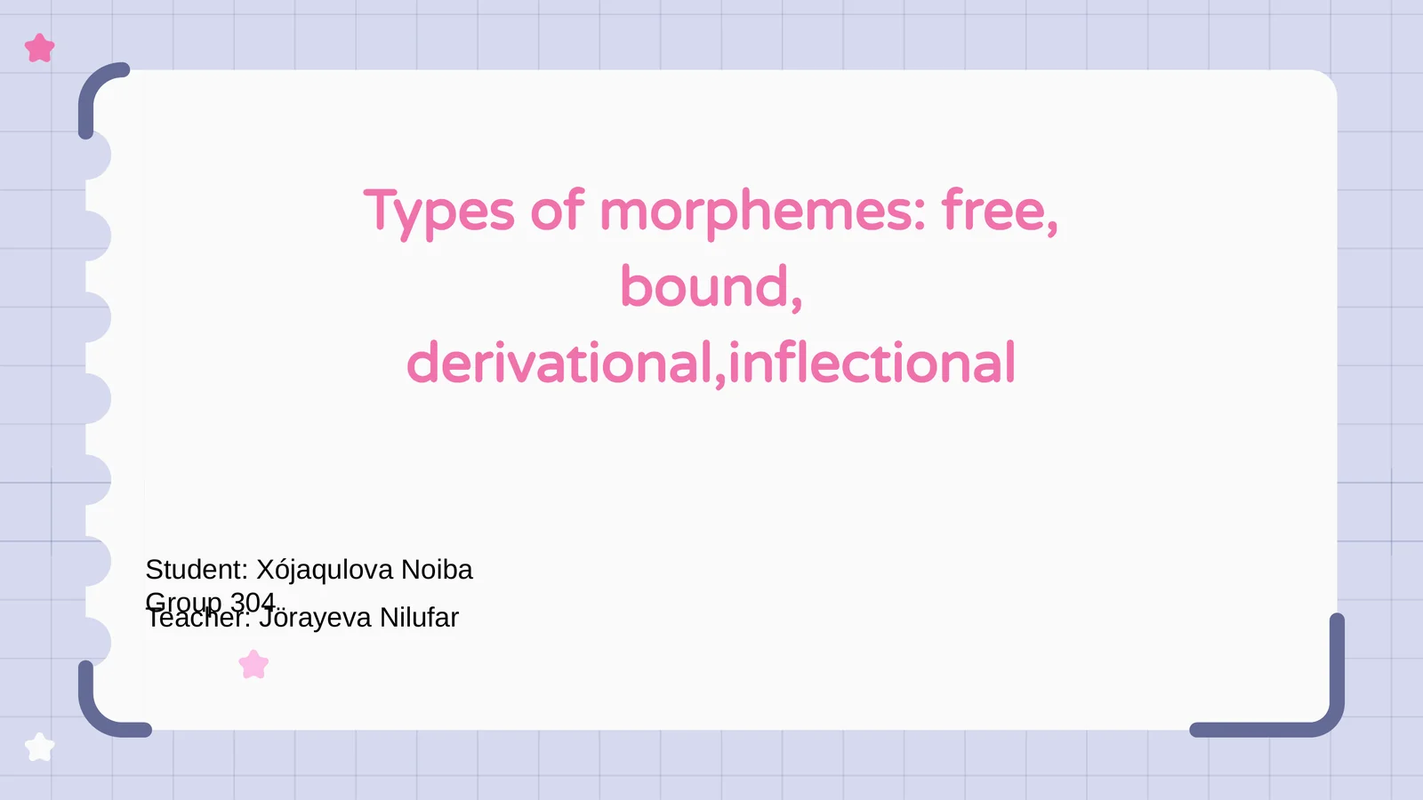 Types of Morphemes