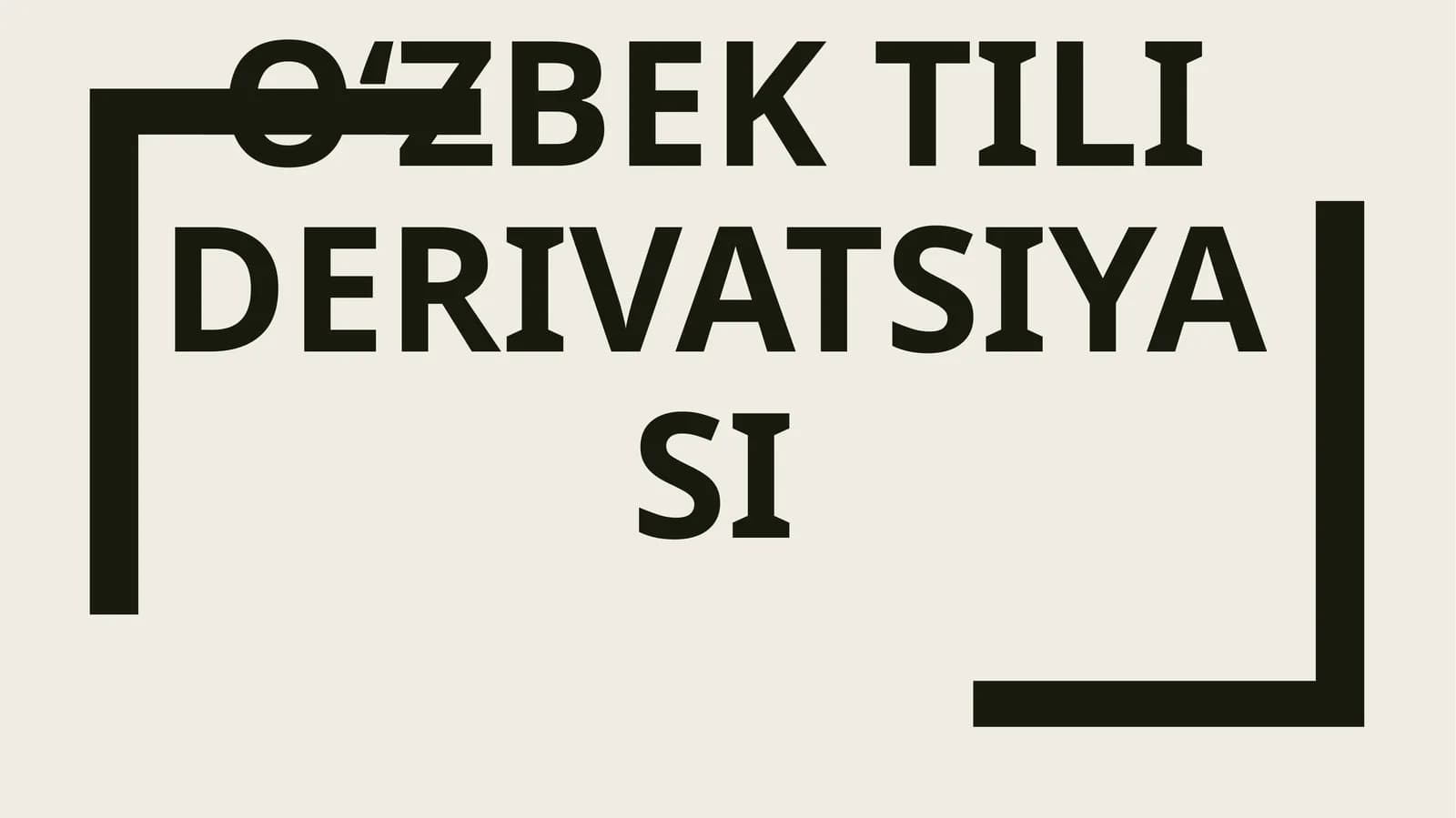 Oʻzbek tili derivatsiyasi