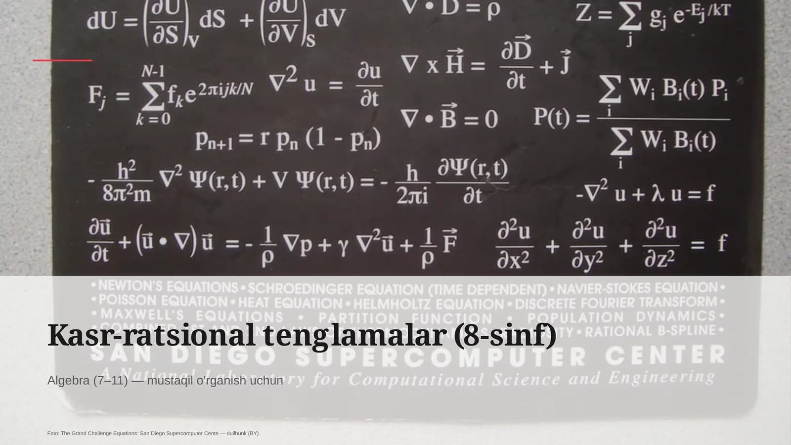 Kasr-ratsional tenglamalar (8-sinf)