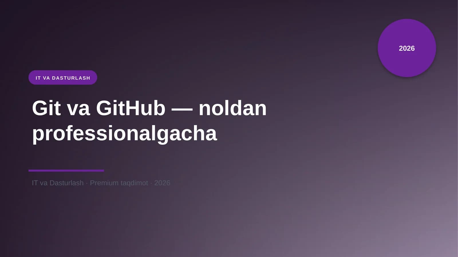 Git va GitHub — noldan professionalgacha