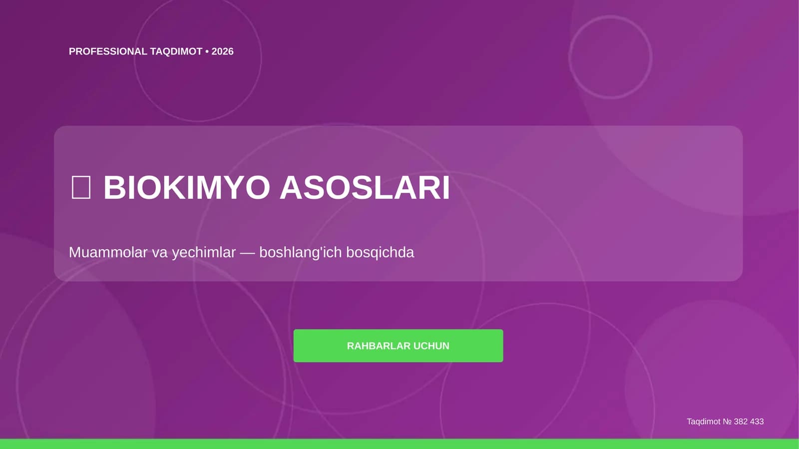 BIOKIMYO ASOSLARI