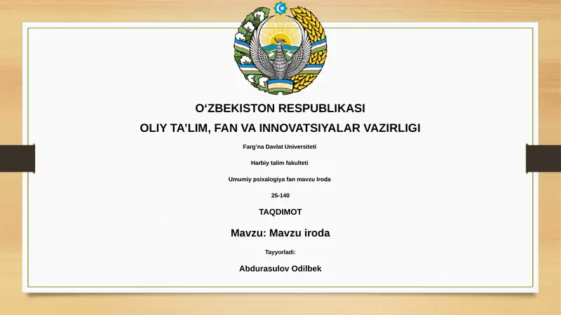 Mavzu iroda