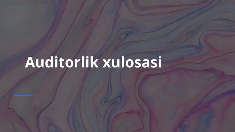 Auditorlik xulosasi