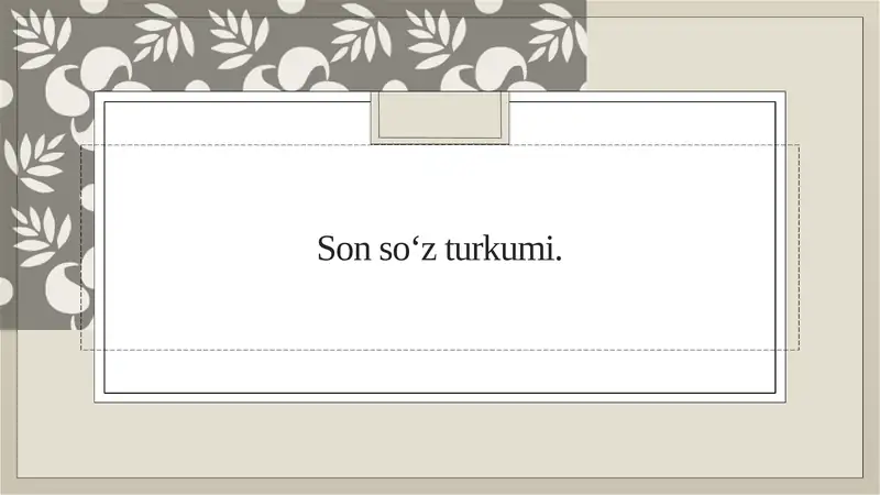 Son so‘z turkumi