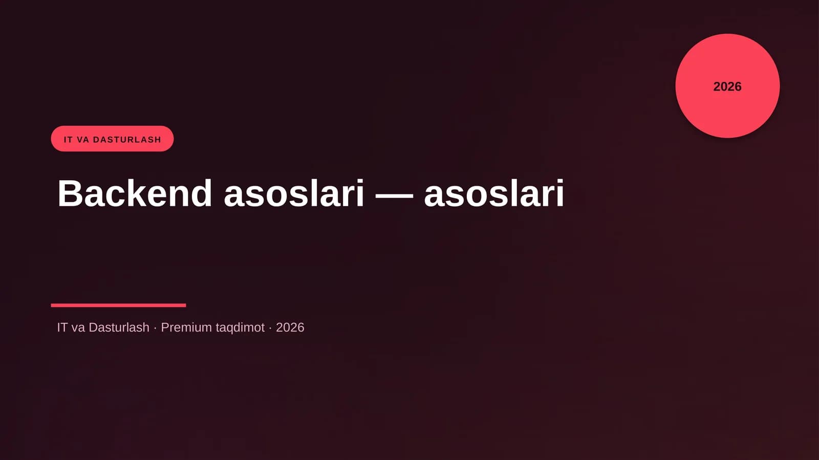 Backend asoslari — asoslari
