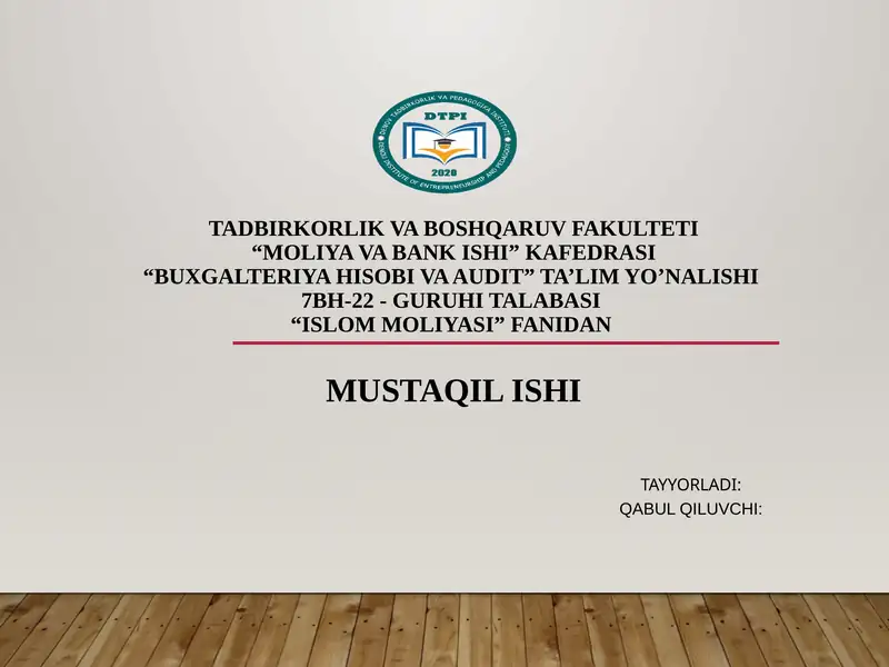 Islom moliyasi asoslari