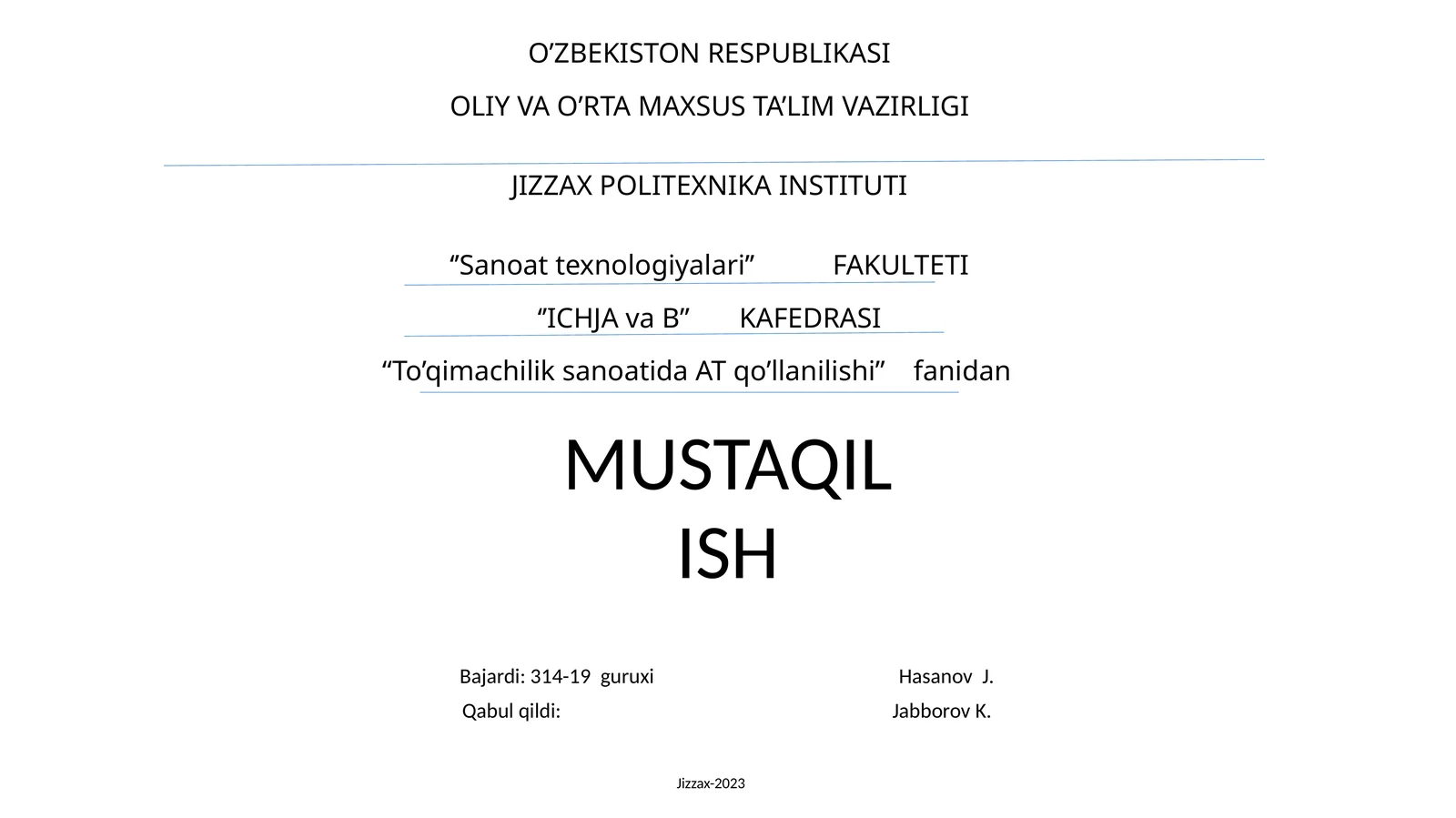 MATLAB dasturlarini o'rganish