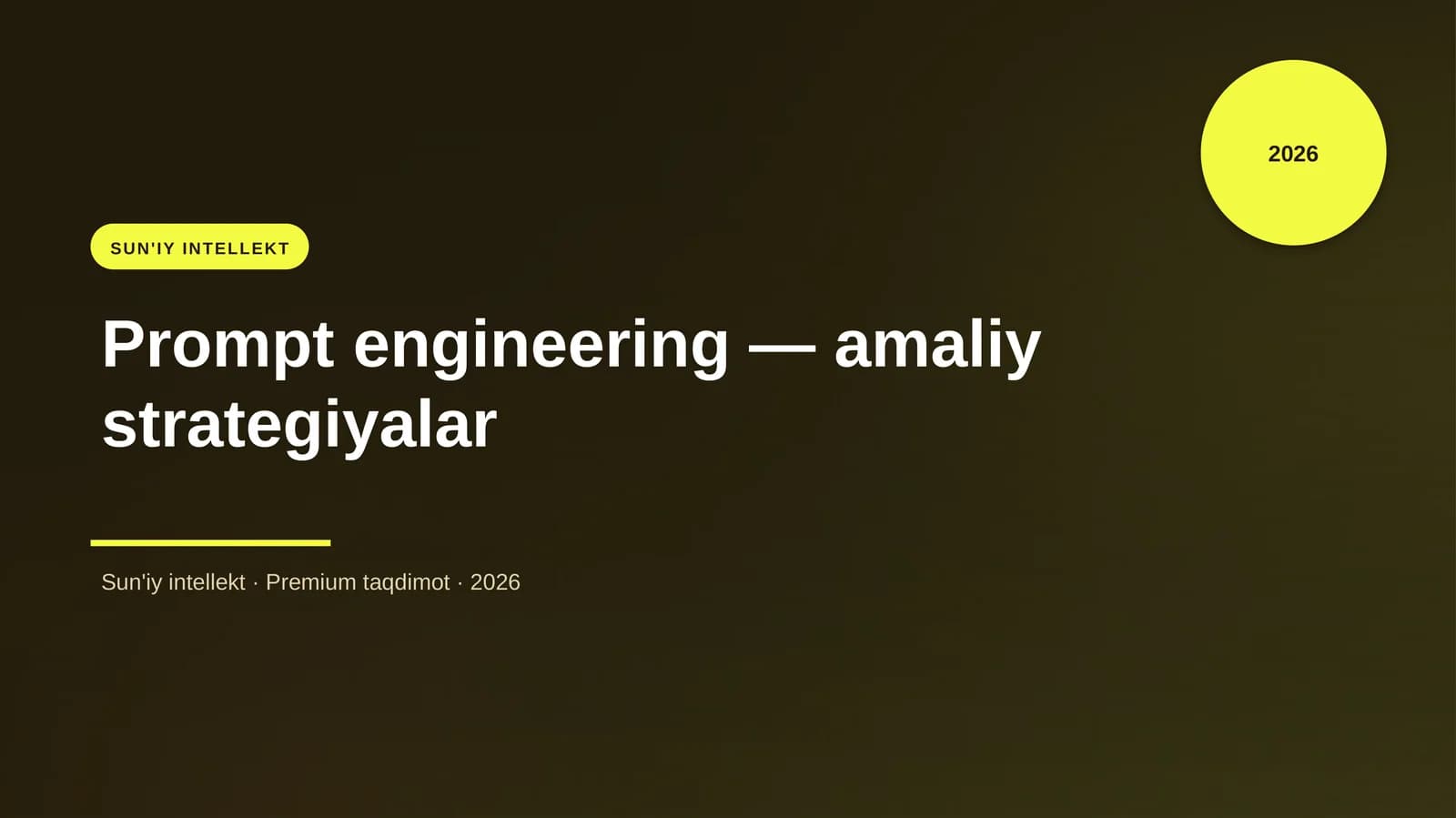 Prompt engineering — amaliy strategiyalar