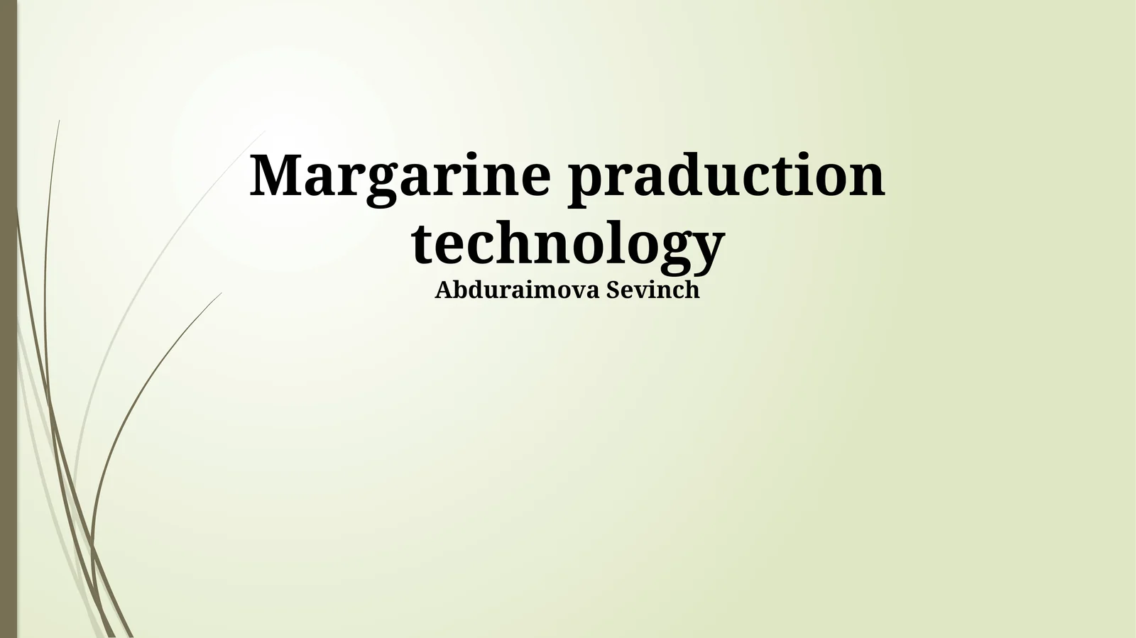 Margarine praduction technology