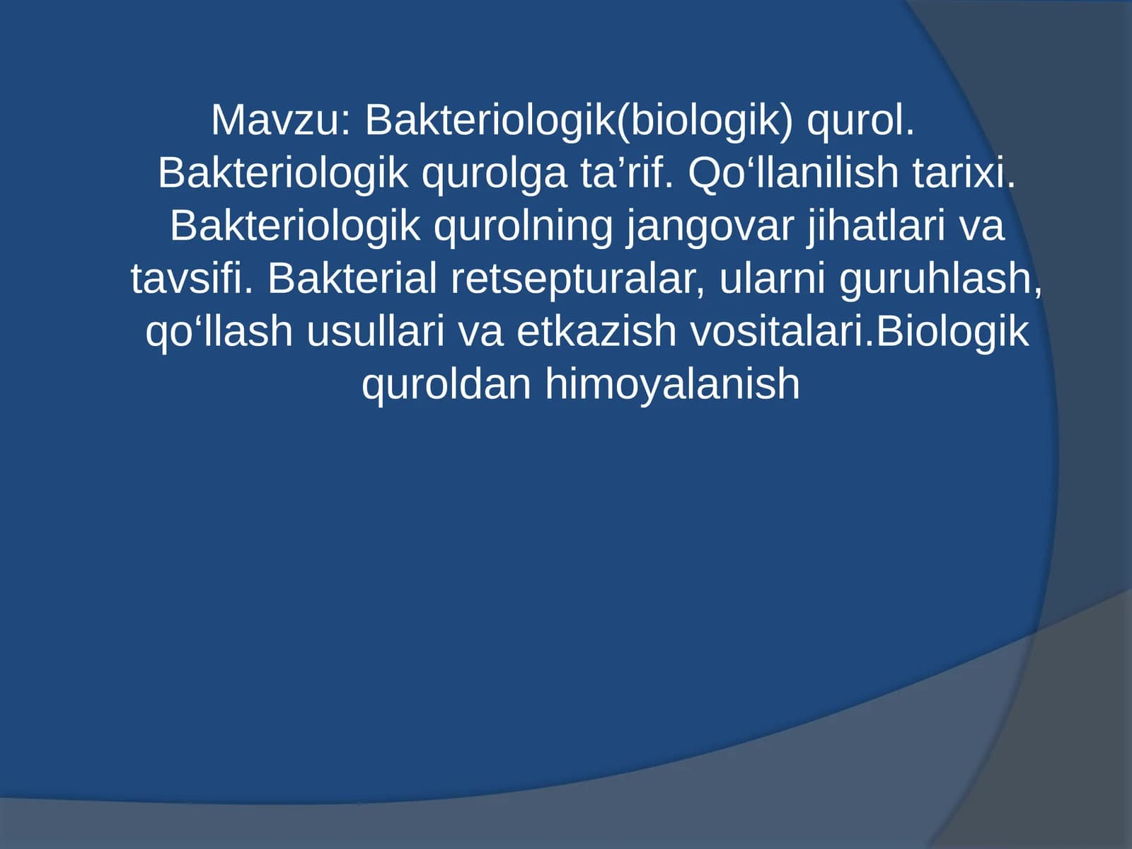 Bakteriologik(biologik) qurol