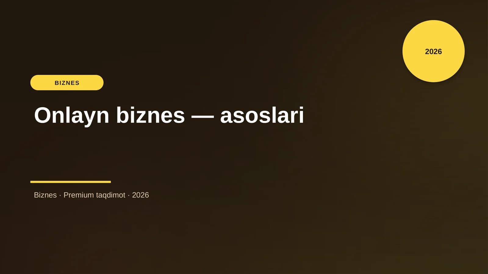 Onlayn biznes — asoslari