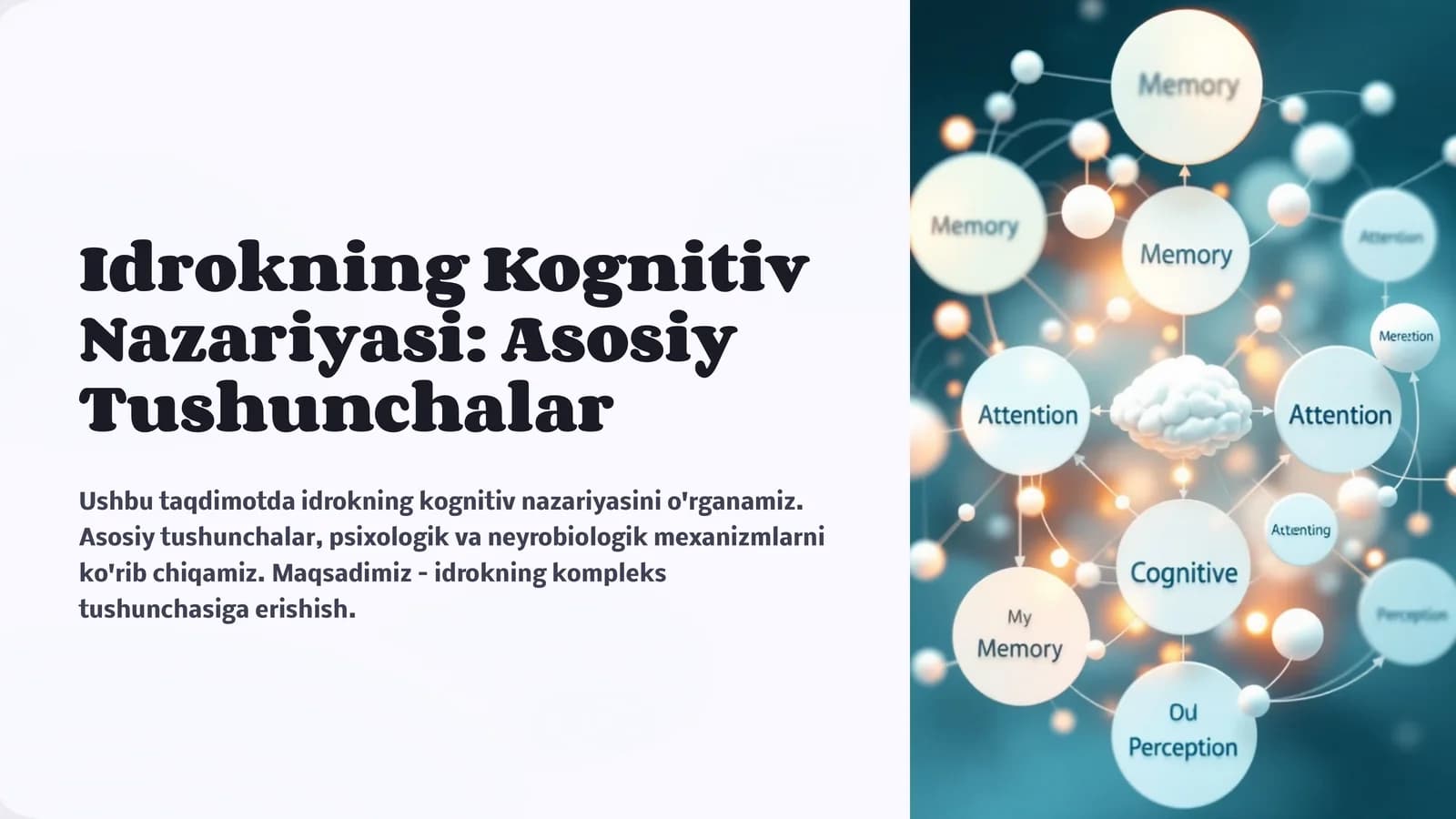 Idrokning Kognitiv Nazariyasi Asosiy Tushunchalar