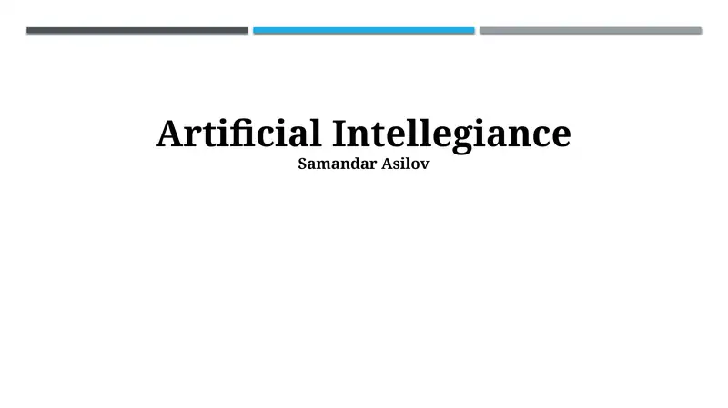 Artificial Intelligence