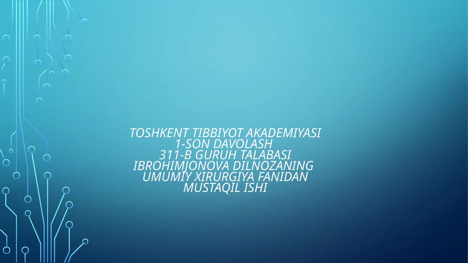 Qon va qon o'rni nibo suvqliklar