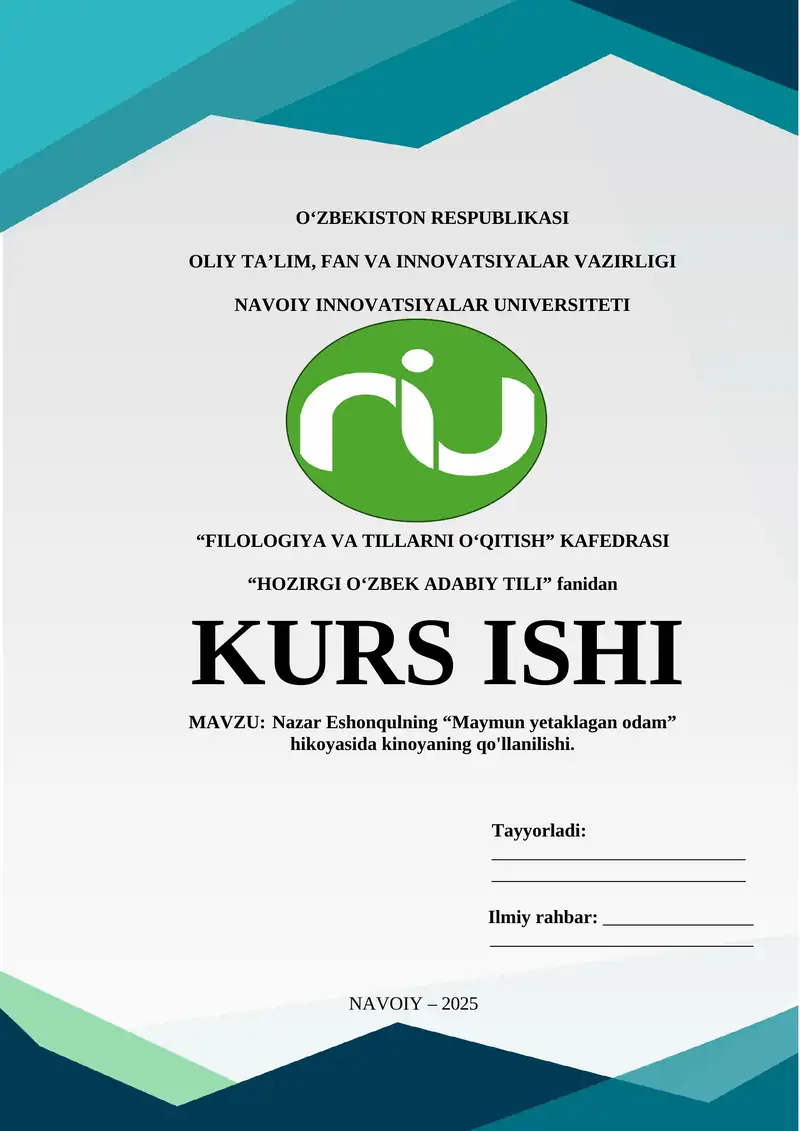 "MAYMUN YETAKLAGAN ODAM" HIKOYASIDA KIN