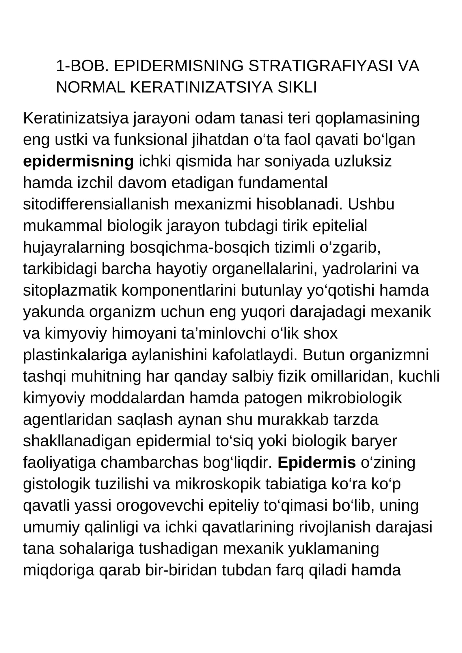 ]«Keratinizatsiya jarayonlari haqida zamonaviy tasavvurlar».