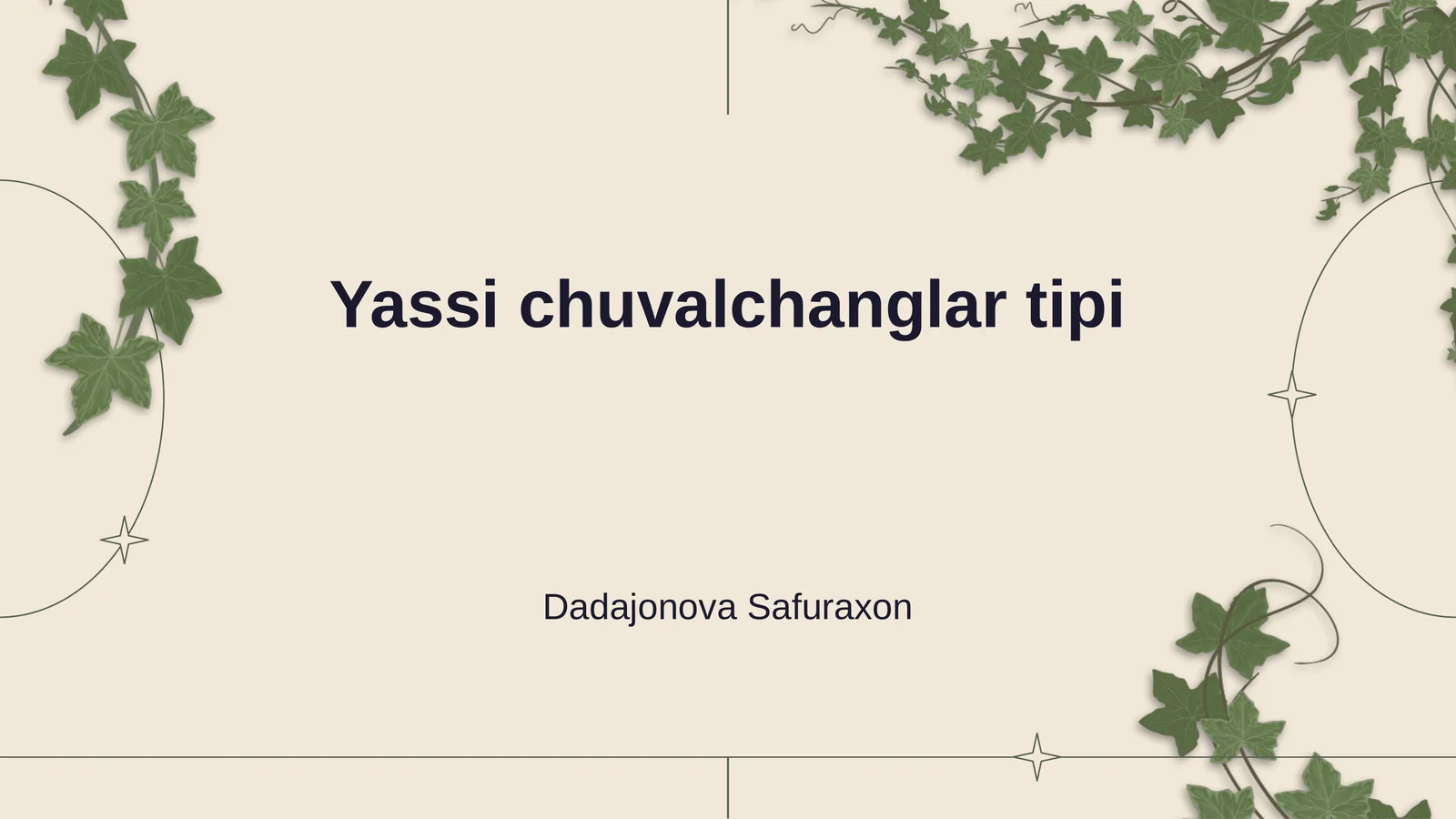 Yassi chuvalchanglar tipi