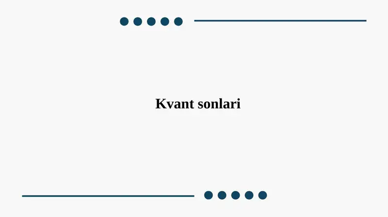 Kvant sonlari