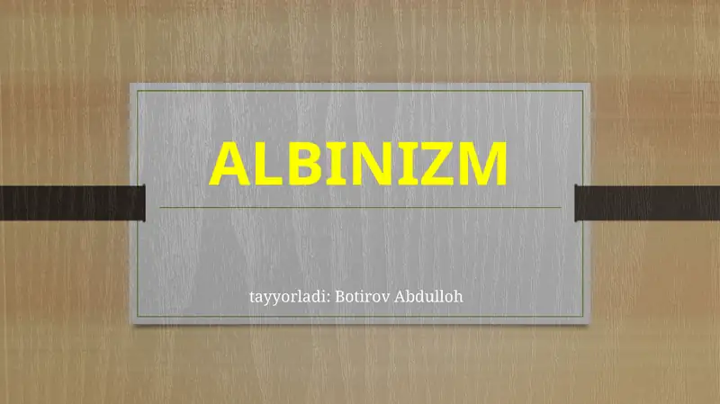 ALBINIZM
