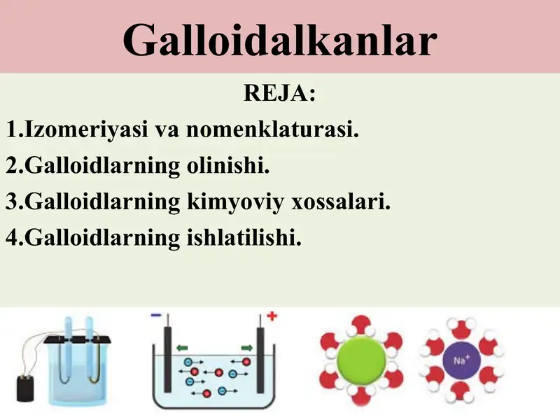 Alifatik galogen(Galloidalkanlar) hosilalar