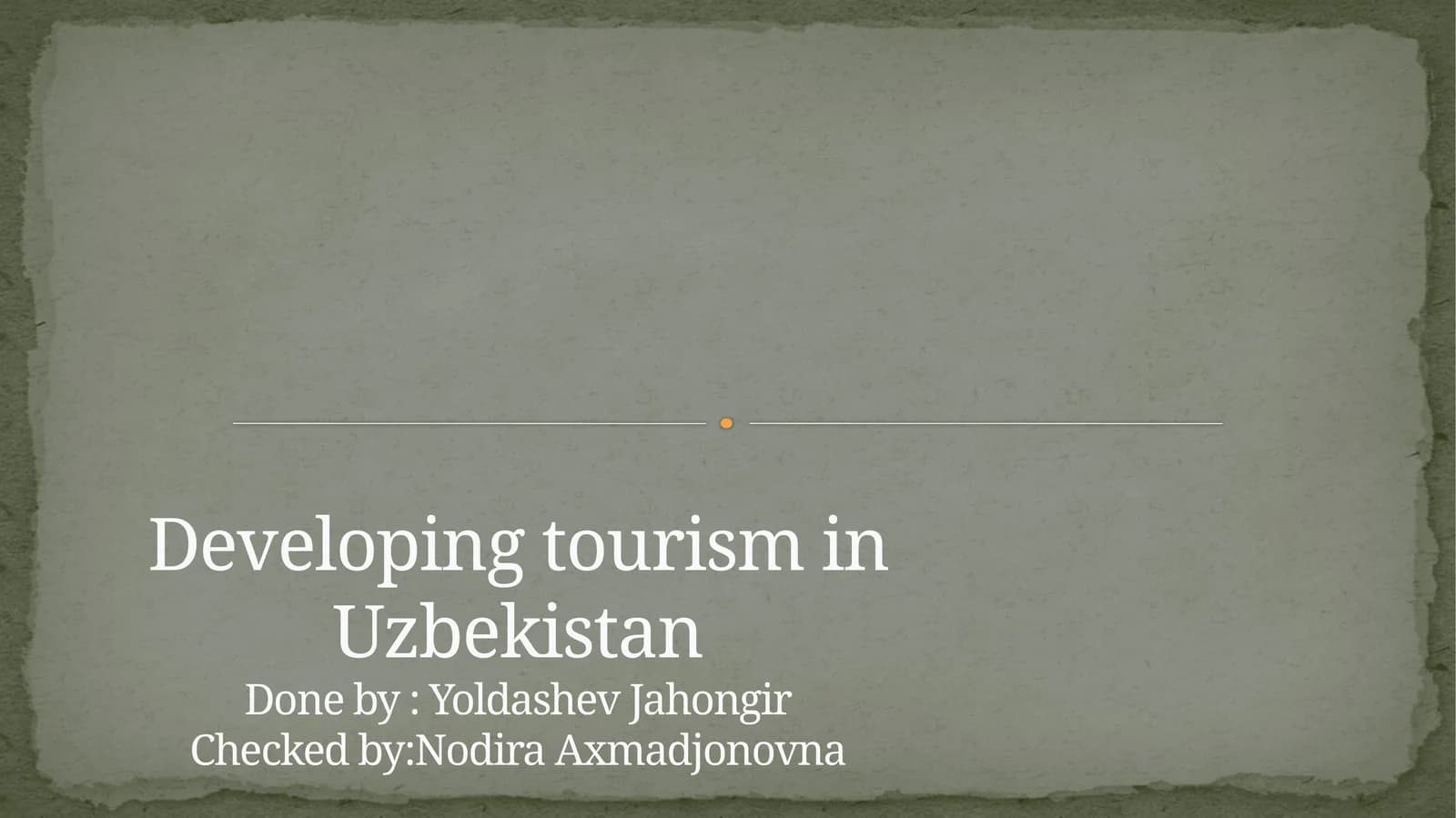 Developing tourism in Uzbekistan