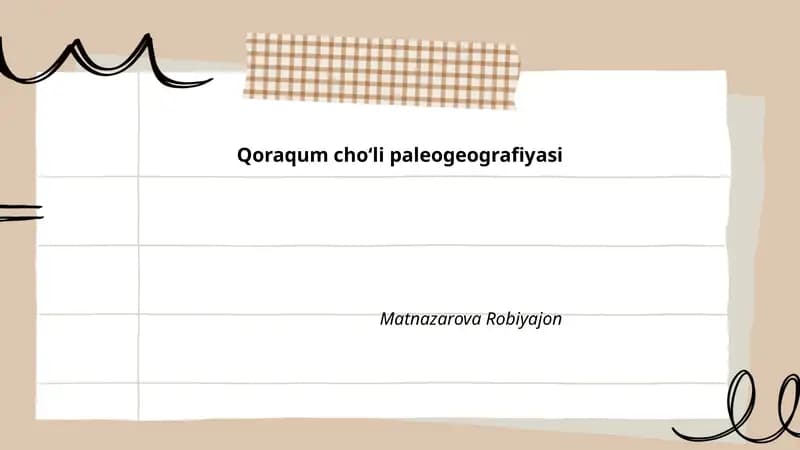 Qoraqum choʻli paleogeografiyasi