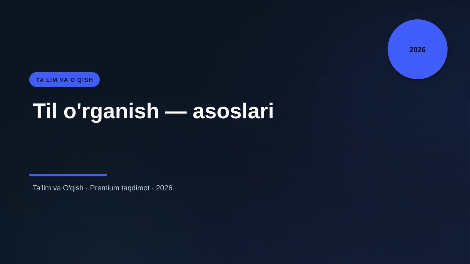 Til o'rganish — asoslari