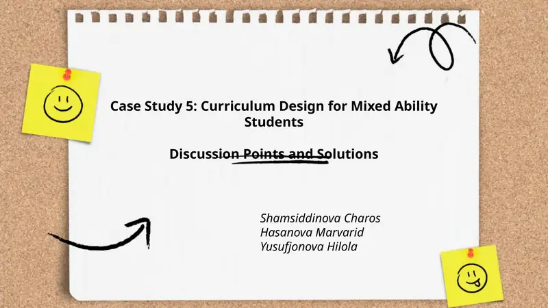 Curriculum Design for Mixed Ability Students