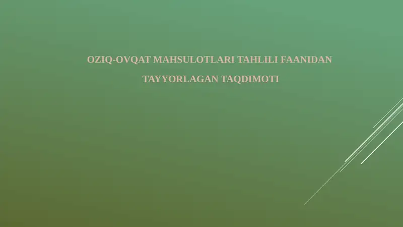 Oziq ovqat mahsulotlari tarkibidagi vitaminlarni aniqlash